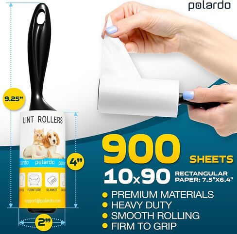 Lint Rollers 2 pcs, 540 Sticky Sheets, Extra 4 Spare Rollers/Hair Remover for Clothes, Furniture, Couch, Carpet, Dog Hair Remover, Cat Hair Remover, Animal Fur, Fuzz in Saudi Arabia