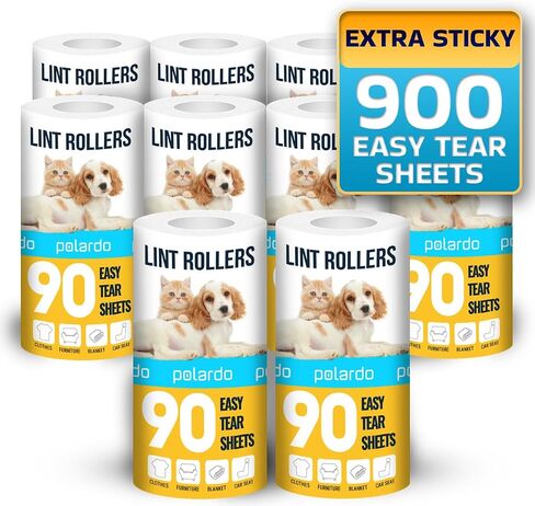 Lint Rollers 2 pcs, 540 Sticky Sheets, Extra 4 Spare Rollers/Hair Remover for Clothes, Furniture, Couch, Carpet, Dog Hair Remover, Cat Hair Remover, Animal Fur, Fuzz in Saudi Arabia