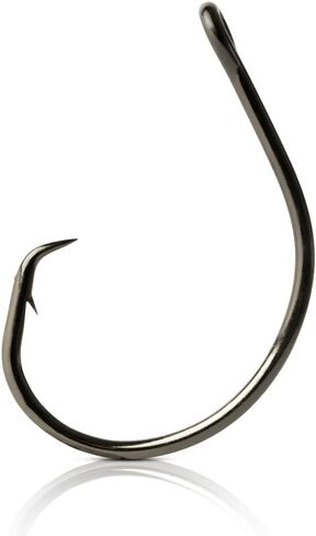 Mustad Demon Perfect Circle، سلك رفيع 1X في الخط - مقاس نيكل أسود 8/0 - عبوة من 100 قطعة in Kuwait