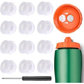 Replacement Valves Compatible with Gatorade GX 30oz and Squeeze Bottle 32oz，Silicone Dispensing Valves and Plastic Insert with Screwdriver for Gatorade Water Bottle (12PCS)