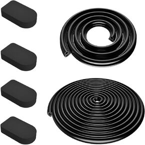 Compatible with Bilco Basement Door Weatherstrip Kit (1 x U Shaped Gasket, 1x Bulb Trim Gasket, 4 x Cap Seal Pad) Fit for Basement Door Seal Kit ﻿