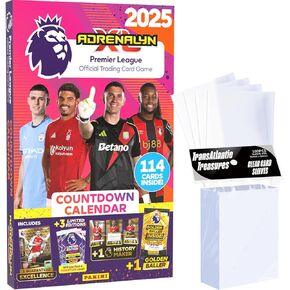 Panini Adrenalyn XL Advent Countdown Calendar 2024-2025 + 200 بطاقة حماية، بطاقات تداول الدوري الممتاز لكرة القدم، 114 بطاقة بما في ذلك 6 بطاقات إصدار محدود in Kuwait