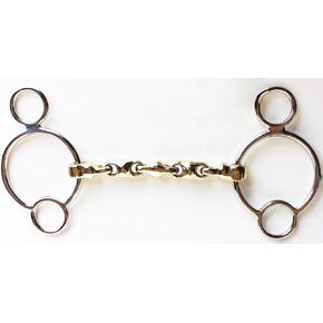 CHALLENGER SS 3 Ring Continental Dutch Gag Waterford Horse Bit 5-1/2" Copper Mouth 35380C