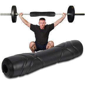 Rubber Barbell Pad, Squat Pad, Hip Thrust Pad, Neck Shoulder Protective Pad For Lunges, Squats And Hip Thrust Fit Standard Bar (Black)