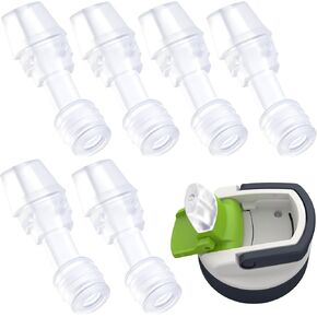 6 pcs Bite Valve Replacements for Water Bottles, Clear Silicone Mouthpiece Repalcement, Water Bottle Replacement Parts