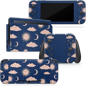 Tacky Design Clouds Skin Compatible with Nintendo Switch Skin - Premium Vinyl 3M Pastel Purple Nintendo Switch Stickers Set - Switch Skin for Console, Dock, Joy Con - Decal Full Wrap