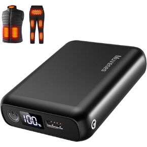 Heated Vest Battery Pack for ORORO and Venustas, 7.4V 18400mAh Battery Pack for Heated Vests, Jackets, Pants, and Hoodies, Rechargeable Power Bank with LED（Not for 5V USB Heated Devices）