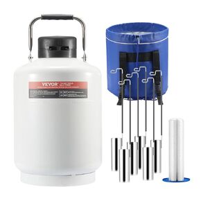 VEVOR Liquid Nitrogen Tank, 10 L Aluminum Alloy Liquid Nitrogen Container, LN2 Tank Dewar with 6 Canisters and Carry Bag with Straps, Cryogenic Tank for Beauty Industry, Semen Preservation, Scientific