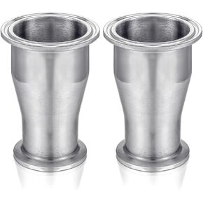 2 Pack Sanitary Fitting Reducer Tri Clamp Stainless Steel 304 Sanitary Tri Clamp Ferrule Clover Fittings 2" Tube OD to 1-1/2" Tube OD