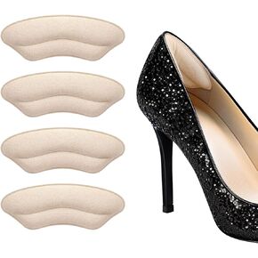 Ball of Foot Cushions,Metatarsal Pads, Heel Pads Inserts for Too Big Shoe,Prevent Heel Pain Blisters & Heel Slipping,Reusable, Self-Sticking Back,One Size Fits Any (Black Suits)