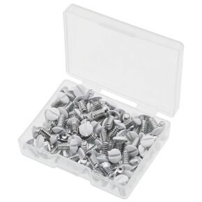 Wall Plate Screws, 100 pcs White Outlet Screws 6-32 Thread Light Electrical Cover Panel Switch Plate Screws 4 Length Assorted Sizes (3/8", 1/2", 3/4", 1 inch)