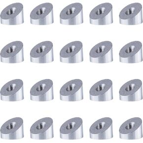 20 Pcs 30 Degree Angle Beveled Washers, T316 Angled Washer for 1/8" to 3/16" Cable Railing, Stair Cable Railing Hardware Kit for Wood/Metal/Aluminum Balustrade Posts Garden Home