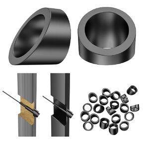 BLIKA 40 Pack 5/16" ID Black Angle Washers for Cable Railing Stair Ends, Stainless Steel 30 Degree Black Angle Beveled Washer for 1/8", 3/16" Cable Railing Hardware, Cable Railing Angled Washer