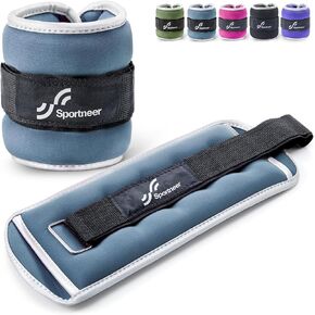 Sportneer Ankle Weights Wrist Weights - 0.5/1/2/3/5 LBS Pair for Men Women Kids Strength Training Wrist and Ankle Weights Set Comfortable and Soft Perfect for Dancing Running Walking Fitness Workout