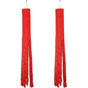 MSFHHA Orange Flag WindSock Solid Color 2 Pack Stripes Wind Socks for Yard and Garden Flag, 60 inch