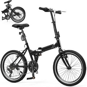 YITAHOME 20 Inch Folding Bike for Adults, 7-Speed Foldable Bicycle for Women Men, Portable Commuter Bikes with Adjustable Seat and Handlebar for Commuting, Fitness, Vacation