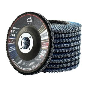 Merryland Flap Disc 4 1/2 inch Metal for Angle Grinder, 4.5inch 60 Grit T29 Flap Wheel 20 Pack, Blue Zirconium Corundum INOX Stainless Steel Iron Universal, Craft-Line FC1107314-20
