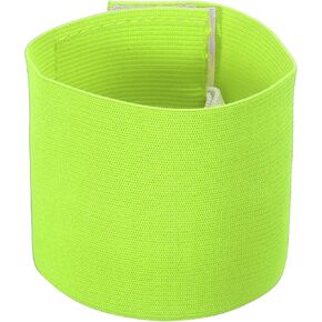 PATIKIL 9.4x2.5 Soccer Captain C Armband, Nylon Unisex Elastic Arm Band Adjustable for Youth Adult Team Training, Bright Green