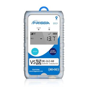 Frigga V5B 4G/5G Real Time Temperature Data Logger Single Use 28800 Points 60 Days Remote Digital Temperature Recorder Positioning Monitor for Pharmacy Transportation Medical Industry