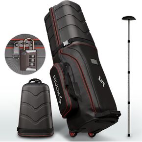 Golf Travel Bag with Wheels - Durable Golf Travel Case Club w/ABS Top Shell, TSA Padlock, Interior Cushion & Support Rod - Golf Accessories for Men, Golf Club Travel Bags for Airlines in Saudi Arabia