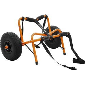 Kayak Cart - 220lb Capacity Canoe Dolly with Airless Tires, Aluminum Frame, and Straps for Small Watercraft - Kayak Accessories by RAD Sportz (Green)