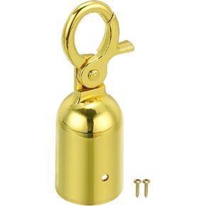 PATIKIL 1.3"x3.7" Stanchion Rope End Stopper, Cord End Caps Barrier Rope End Cap Snap Hooks for Crowd Control Queue Divider, Golden in Saudi Arabia