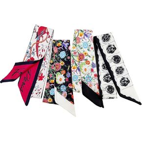 4pcs Bag Scarves Fashion Handbag Handle Ribbon Scarf Neckerchief Hair Head Decoration For Women
