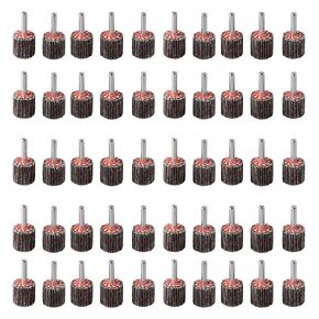 50Pcs Flap Wheel Sande 1x 1x 1/4 Mounted Shank Flap Wheels 80 Grit Aluminum Oxide Cylindrical Shape Sanding Wheel Fits All Drills for Remove Rust and Weld Burr