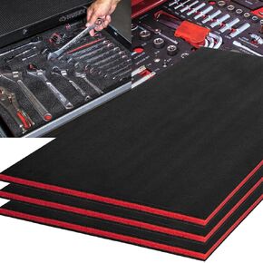 Tool Box Foam, 3Pack 48x24x1 inch, Foam Inserts for Cases, Polyethylene Storage Sheets for Toolbox Hard Case, Tool Shadow Insert, Kaizen Organizer Sheet