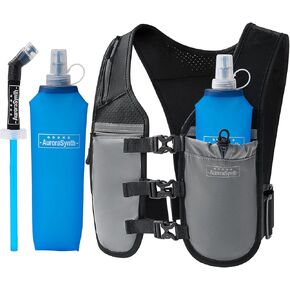 Running Vest for Women Men | Adjustable Chest Straps Running Hydration Vest with 500ml Soft Flask | Breathable Reflective Running Vest for Trail Running Hiking - Perfect for Marathon, Cycling, Hiking
