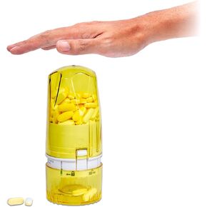 Pill Dispenser - Medication Holder for Adults & Seniors - Lock Feature - Arthritis Friendly - One Push, One Pill - Effortless & Hygienic - 110 Round Tablets