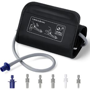 9-17 Inches Blood Pressure Replacement Cuff, Wide-Range BP Cuff Fits Medium to Large Upper Arms, 6 Sizes of Connectors Universally Compatible with Omron or Other Brand Monitors (Cuff Included Only)