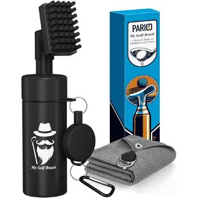 Golf Club Cleaner Brush with Golf Towel: Christmas Stocking Stuffers for Men Adult Golf Accessories for Men Grip Scrub Cleaning Kit Retractable Clip Hold 5 Oz Water Useful Golfer Gifts Idea Cool Gear