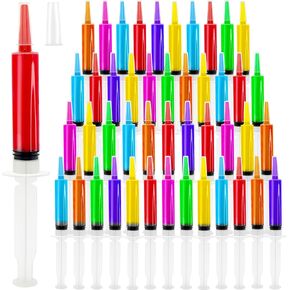 50 Pack Party Jello Shot Syringes Plastic Syringe Shots 20 ML Capacity Reusable Party Syringes, Durable Syringe for Halloween, Thanksgiving day, Christmas, Bachelorette Parties
