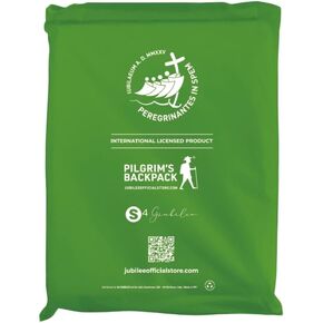 PILGRIM'S BACKPACK Green Biodegradable Rain Poncho with Jubilee Logo, Official Jubilee Product 2025, green, One size