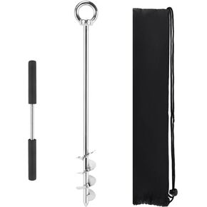 Sand Anchor, 17" Sand Anchor Kit for Boat - 304 Stainless Steel Triple Spiral Auger Boat Anchor