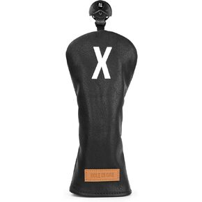 Golf Club Head Covers Set of 3, Design Black Hold in One Label, Head Covers Golf, Soft Lining to Protect The Club, Golf Club Cover, with Interchangeable No. Tags, Golf Gift Birthday Gifts