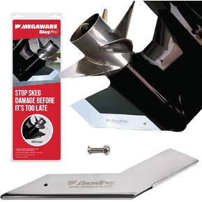 Megaware SkegPro 656 - Protects Against Damage from Ramp Dragging, Rocks, Debris and Submerged Objects - Stainless Steel Skeg Protector - Fits Mercury Motors, See Details