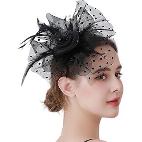 وشاح أغطية الرأس اللطيف من Fascinators - قبعة دائرية كلاسيكية على شكل فراشة وعصابة رأس دبوس شعر