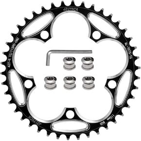 110 BCD Bike Chainring: 36T 38T 40T 42T 44T 46T 48T 50T 52T 54T 56T 58T Round Narrow Wide Chainring, Single Bicycle Chain Ring for 8 9 10 11 12 Speed Road Bike
