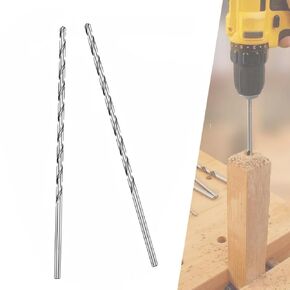 2Pcs 200MM x 6MM Extra Long Twist Drill Bits Set for Steel Straight Shank Tool Sets Wood Plastic and Aluminum, Plastic, Jewelry (6MM)