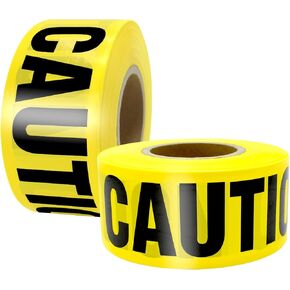 2 حزمة شريط تحذير أصفر ممتاز 3 بوصة × 1000 قدم شريط تحذير للهالوين شريط بناء للمناطق الخطرة/الخطيرة مشهد الجريمة ديكورات حفلات الهالوين in Kuwait