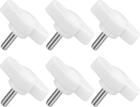 uxcell 6Pcs Tee Wing Knobs Thumb Screws, M4 x 10mm Clamping Screw Knob Male Thread 304 Stainless Steel T Shaped Thumb Screws Handle 27mm Dia. for Hand Tightening Knob Replacement, Black in Saudi Arabia