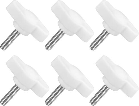 uxcell 6Pcs Tee Wing Knobs Thumb Screws, M4 x 10mm Clamping Screw Knob Male Thread 304 Stainless Steel T Shaped Thumb Screws Handle 27mm Dia. for Hand Tightening Knob Replacement, Black in Saudi Arabia