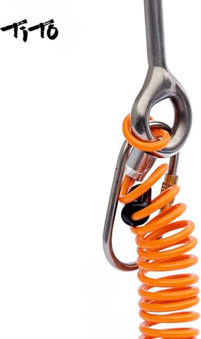 TiTo 1 Pcs Titanium Scuba Reef Hook, Scuba Diving Hook with Quick Release Buckle and Dive Spring Coil Lanyard Random Color in Saudi Arabia
