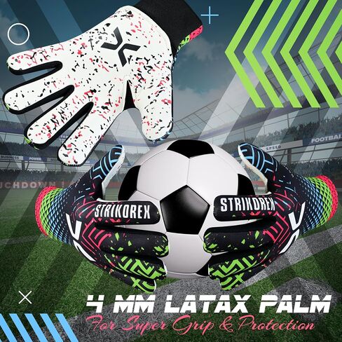 Soccer Goalkeeper Gloves for Kids Youth Football Goalie Gloves with Strong Grips of 4mm Latex Palm in Saudi Arabia