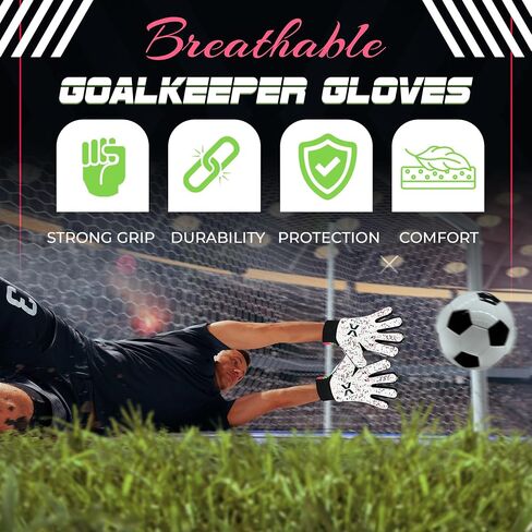 Soccer Goalkeeper Gloves for Kids Youth Football Goalie Gloves with Strong Grips of 4mm Latex Palm in Saudi Arabia