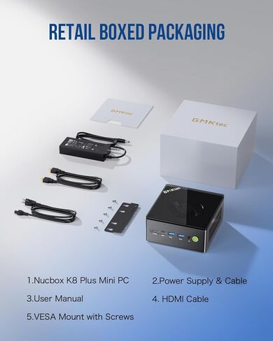 GMKtec Gaming Mini PC, AMD Ryzen 7 8845HS, Windows 11 Pro, 64GB DDR5 RAM (32GBx2), 1TB PCIe 4.0 SSD, Dual 2.5Gbps LAN, USB4.0, HDMI, DisplayPort,USB-C,WiFi 6E,Bluetooth5.2,High-Performance Computer K8 in Saudi Arabia