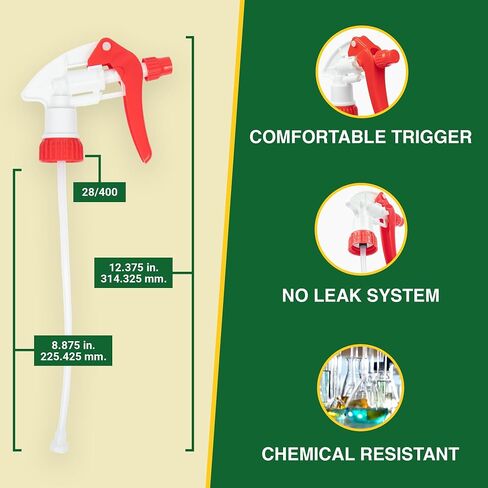 Spray Bottle Nozzle Replacement, Bottle Tops Only - Sprayer Nozzle Triggers for Heavy Duty, Commercial, Home Cleaning Solutions - Fits 8,16,24,32 oz Plastic & Glass Bottles, Mixed 3 pack in Saudi Arabia