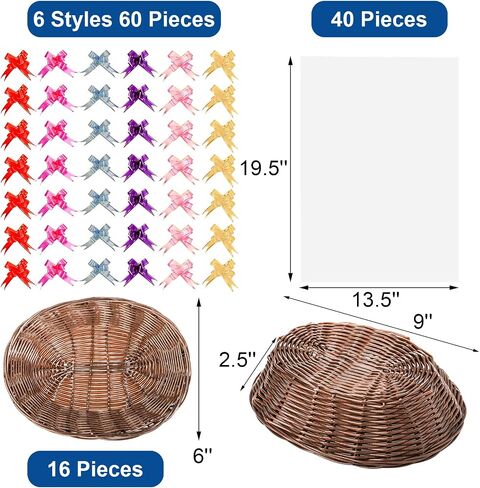 Yesland 16 Pack Plastic Oval Basket, Food Storage & Fruit Basket, 8-3/4 x 6-1/4 x 2-3/4 Inches Basket Bin for Kitchen, Restaurant, Centerpiece Display in Saudi Arabia